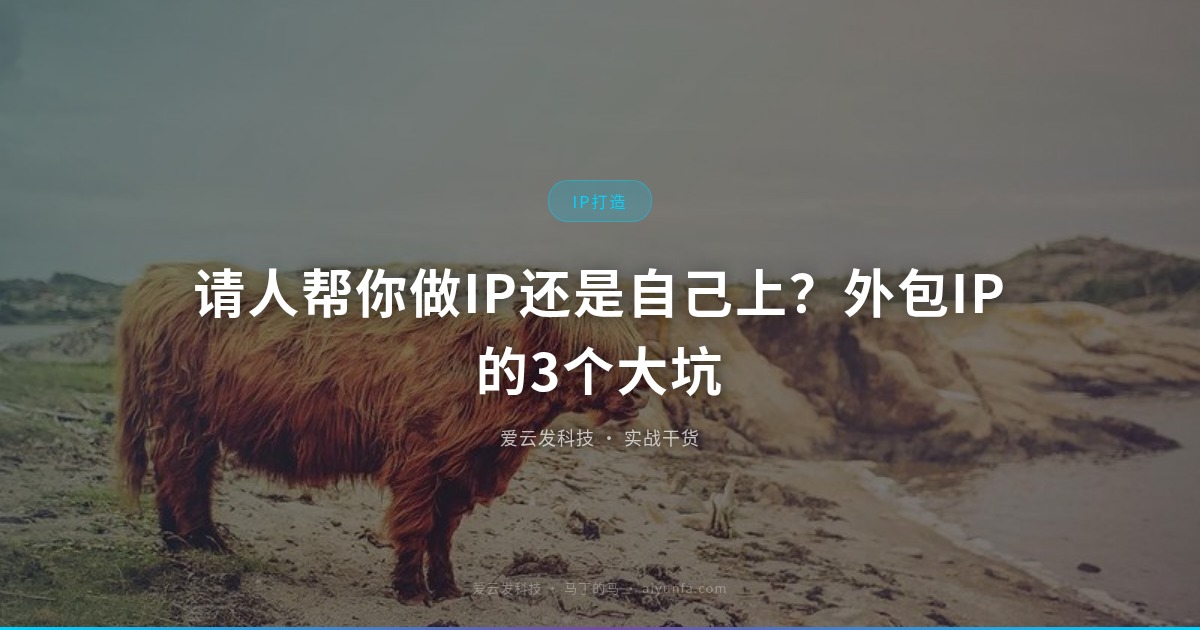请人帮你做IP还是自己上？外包IP的3个大坑