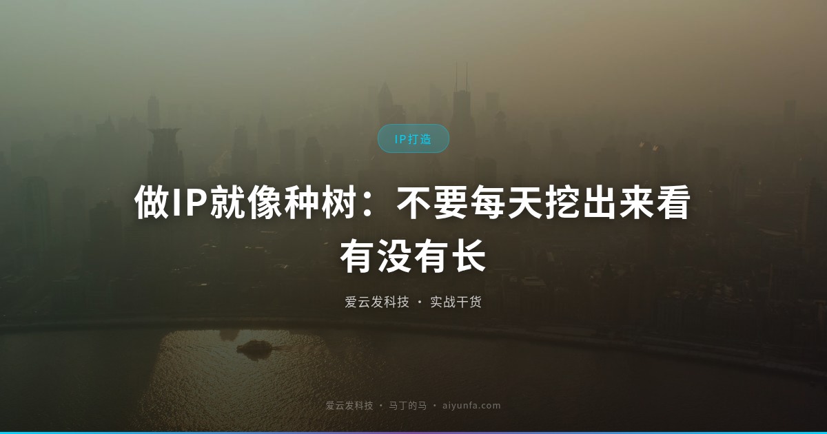 做IP就像种树：不要每天挖出来看有没有长