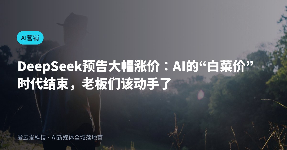 DeepSeek预告大幅涨价：AI的“白菜价”时代结束，老板们该动手了
