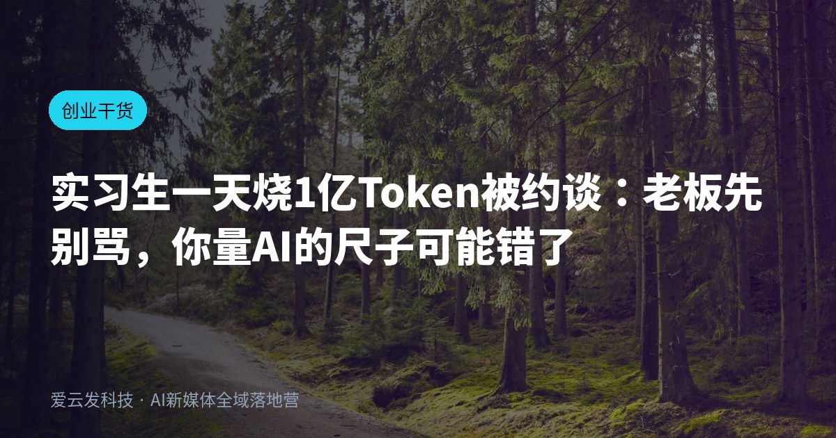 实习生一天烧1亿Token被约谈：老板先别骂，你量AI的尺子可能错了