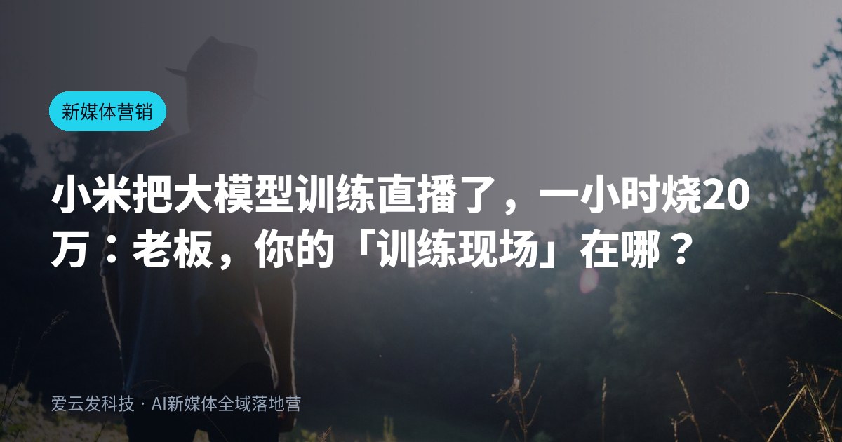 小米把大模型训练直播了，一小时烧20万：老板，你的「训练现场」在哪？