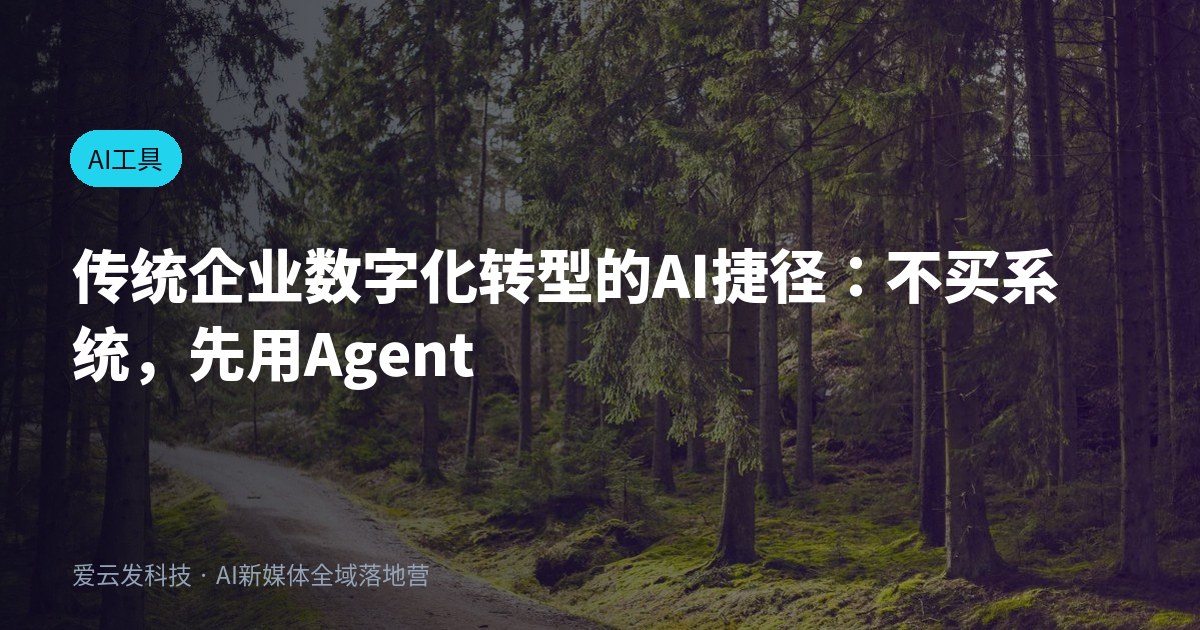 传统企业数字化转型的AI捷径：不买系统，先用Agent